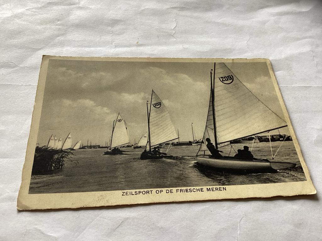 Zeilsport Friese Meren 1937, Verzamelen, Ophalen of Verzenden, 1920 tot 1940, Gelopen, Friesland