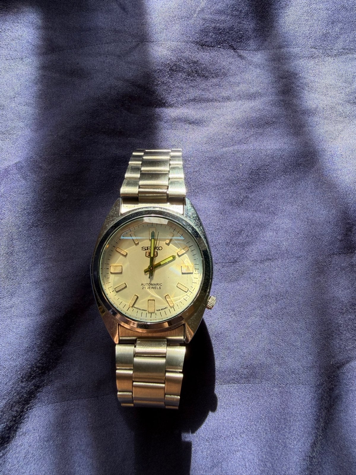 Seiko Automatic 21 Jewels Polshorloge, Sieraden, Tassen en Uiterlijk, Seiko, Gebruikt, Staal, Polshorloge