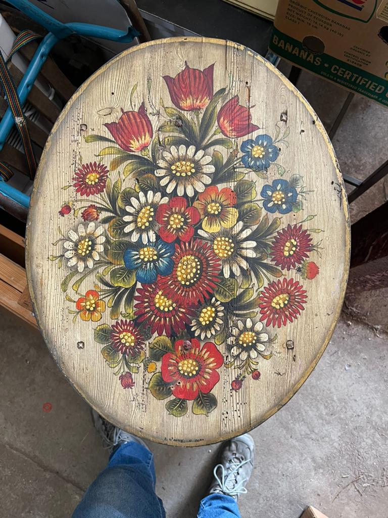 Schilderij op houten paneel, Ophalen