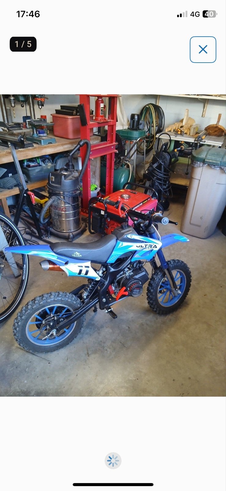 Blauwe Dirtbike - Zo goed als nieuw, Fietsen en Brommers, Ophalen of Verzenden, Zo goed als nieuw, Schijfrem, Dirtbike