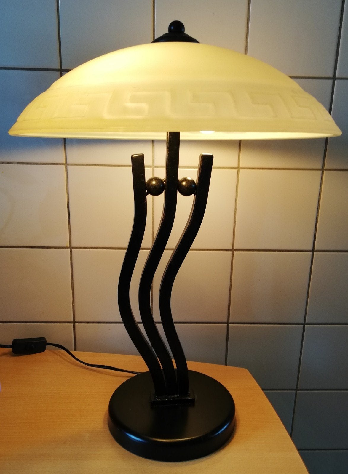 Tafellamp. Mushroom. Ca '90. 39/57 cm., 57 cm, Overige merken, Met kap, Glas