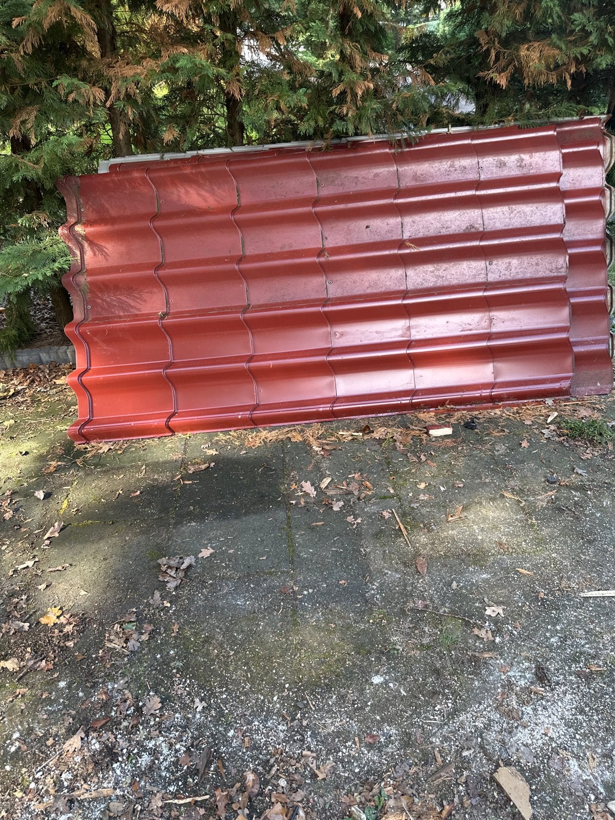 8 gebruikte dakplaten - rood, dakpanprofiel, Doe-het-zelf en Verbouw, Metaal, Rood, Ophalen, Dakplaat of Dakpanplaat