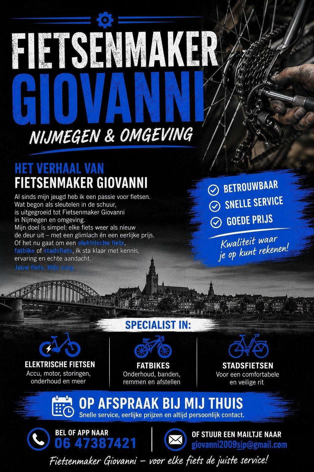 fietsenmaker giovanni, Ophalen