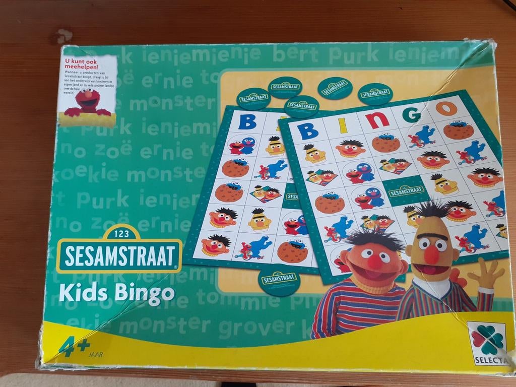 Sesamstraat Kids Bingo - Leuk kinderspel, Een of twee spelers, Ophalen of Verzenden, Gebruikt, SELECTA