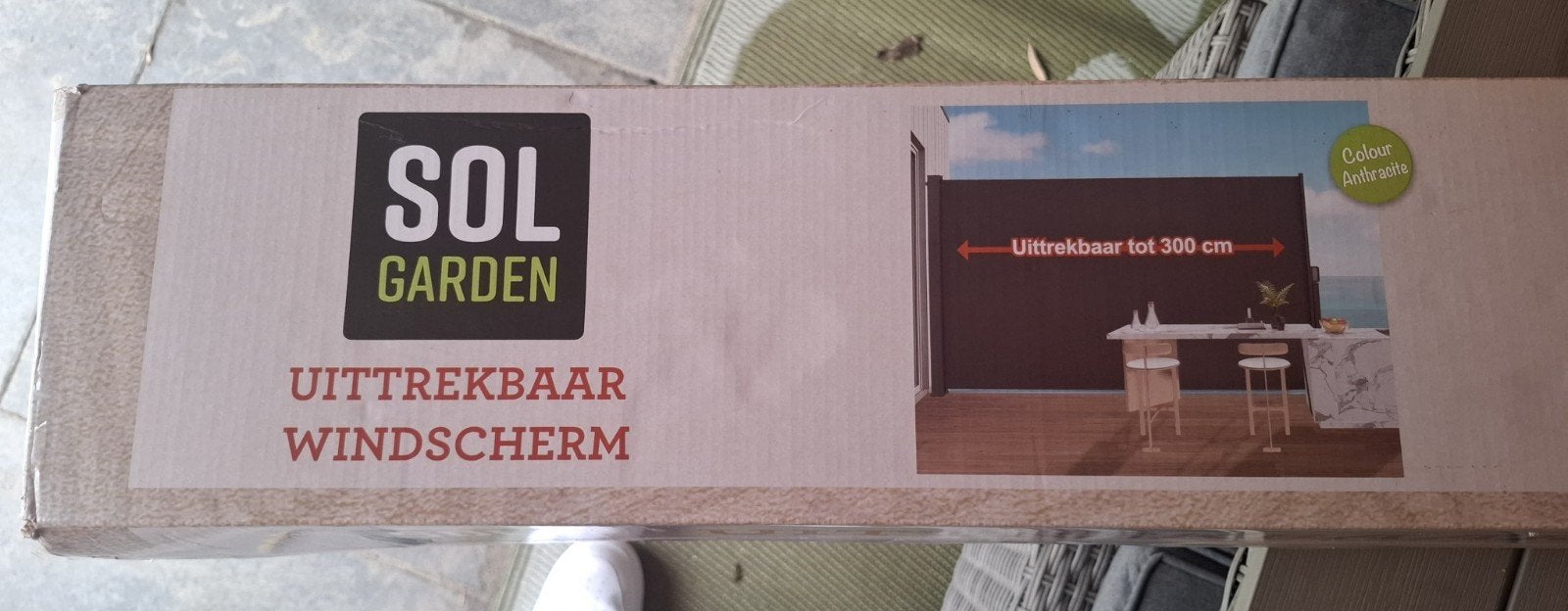 uittrekbaar windscherm. Nieuw!, Ophalen, 200 cm of meer, 150 tot 200 cm, Nieuw