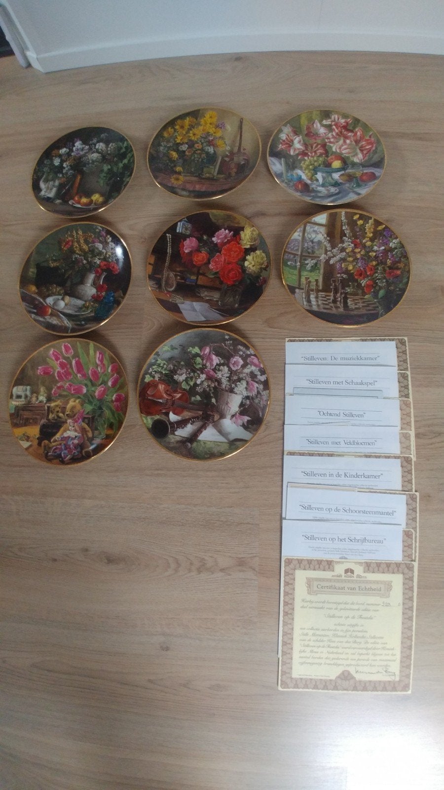 Wandborden 8 stuks met certificaat, Antiek en Kunst, Ophalen