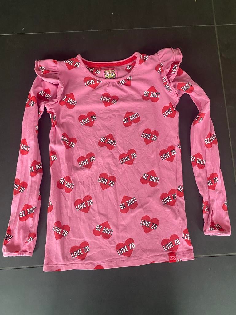 Z8 longsleeve roze met hartjes, maat 140-146, Ophalen of Verzenden, Gebruikt, Meisje, Shirt of Longsleeve