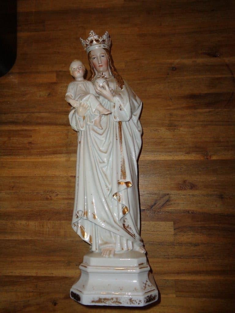 `maria beeld, Antiek en Kunst, Beschilderd, Ophalen of Verzenden, 20 - 50 cm, Wit