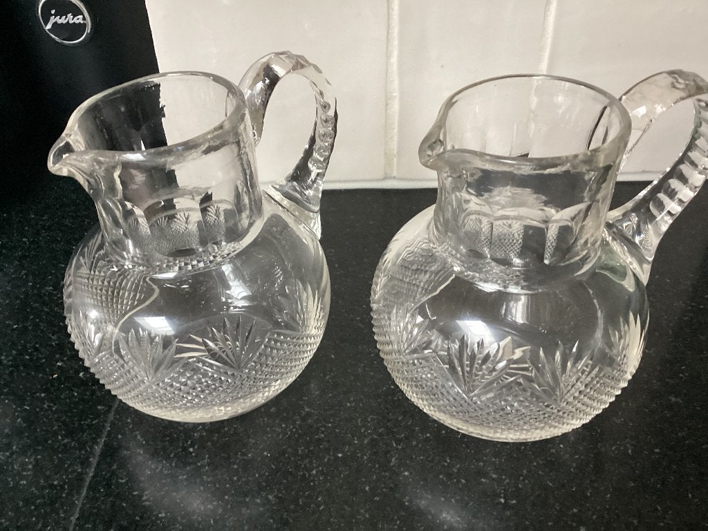 Set antieke kristallen waterkannetjes., Ophalen of Verzenden