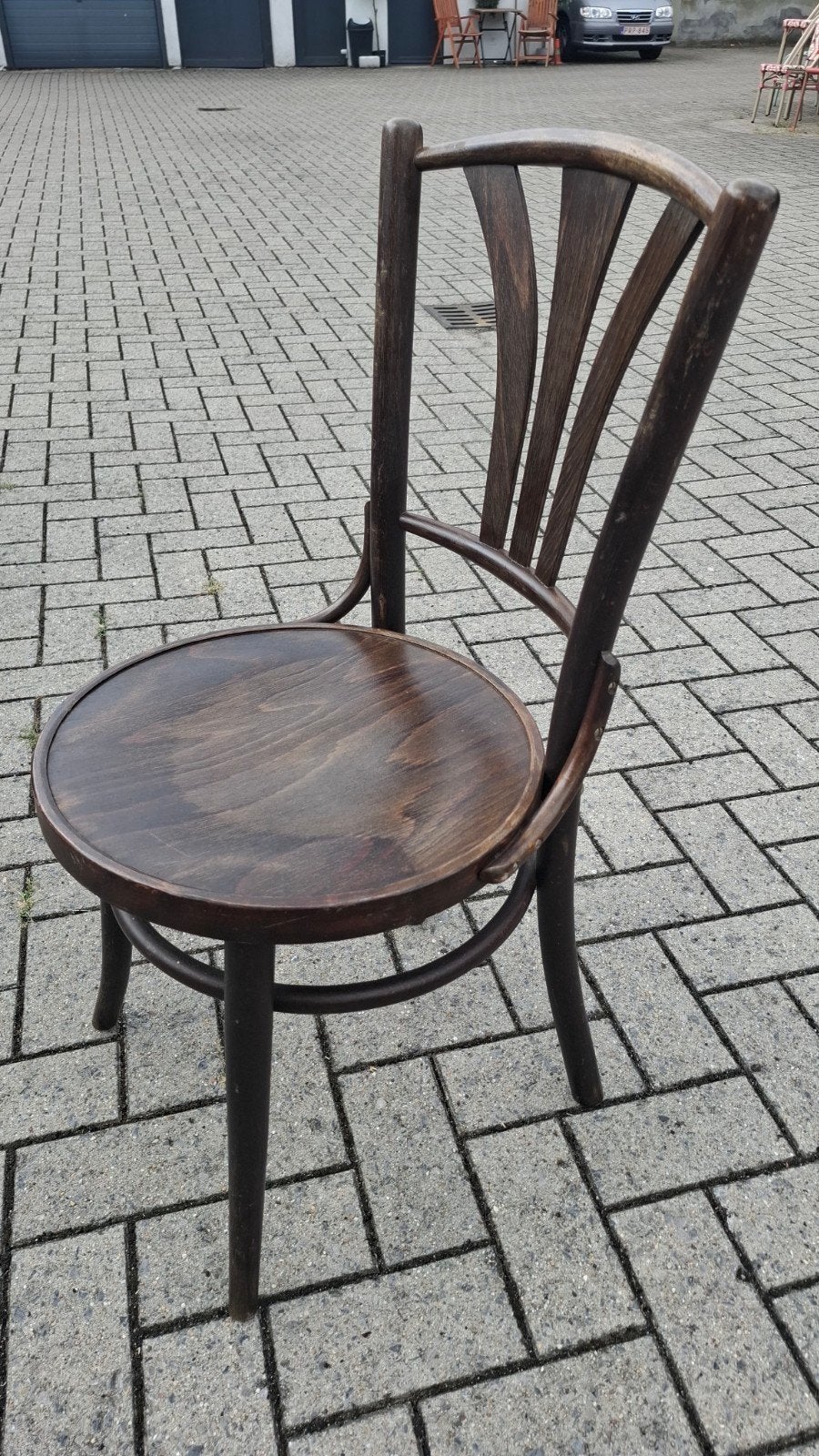 5 cafe thonet bistro stoelen leuke set mancave bruin hout, Huis en Inrichting, Stoelen, Gebruikt, Bruin, Ophalen of Verzenden