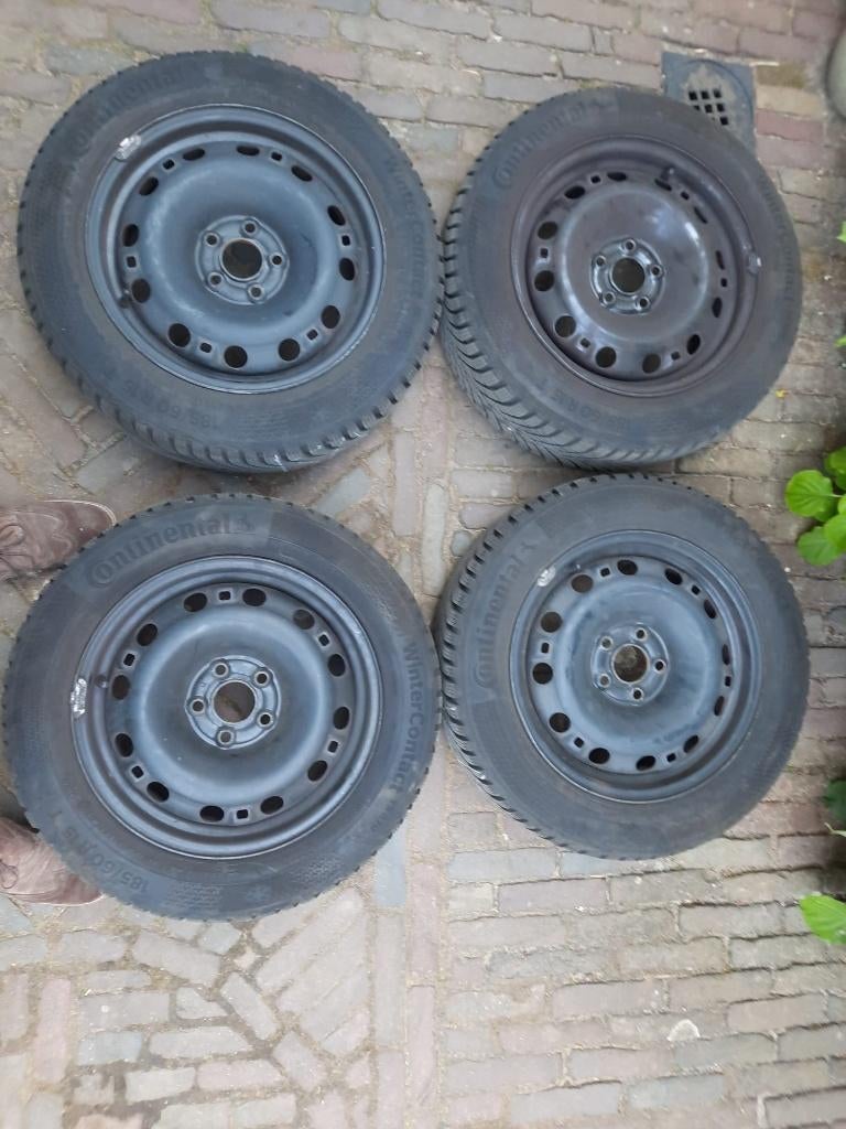 Continental Winterbanden 185/60 R15 84T TS870 met velg, Auto-onderdelen, Banden en Velgen, Ophalen, Gebruikt, 15 inch, Banden en Velgen