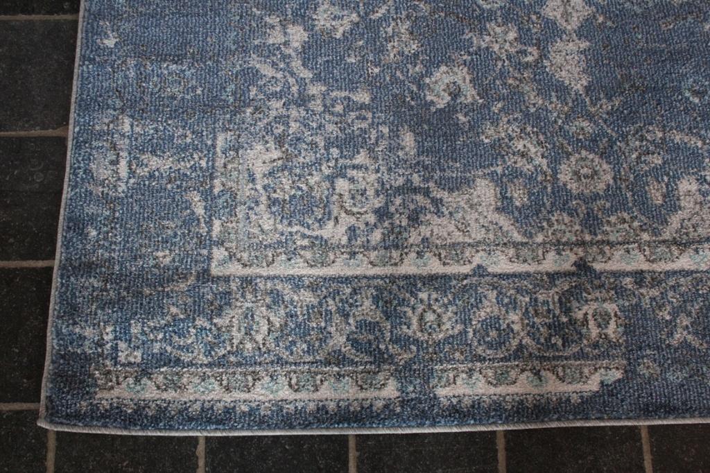 Vloerkleed YARAH blauw creme Lifa Living vintage 160x230, Ophalen, 150 tot 200 cm, Crème, Rechthoekig