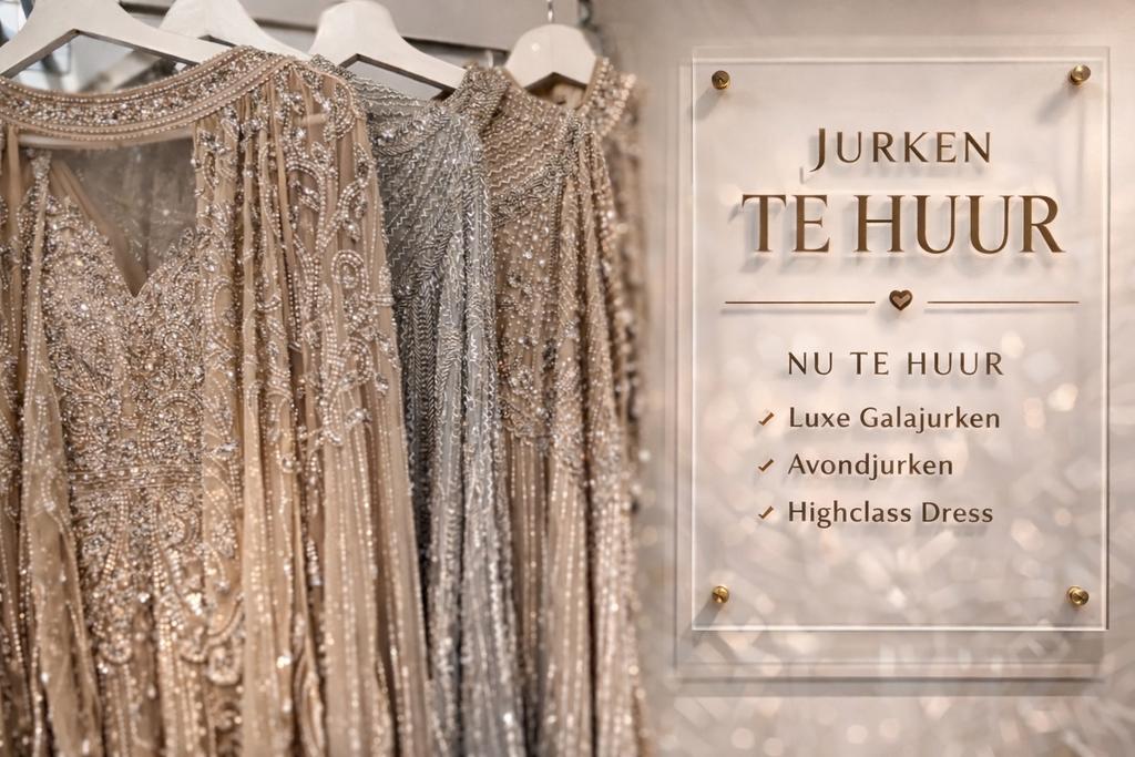 Galajurk huren v.a. €100 Luxe jurken nabij Rotterdam, Ophalen of Verzenden, Zo goed als nieuw, Zwart, Onder de knie