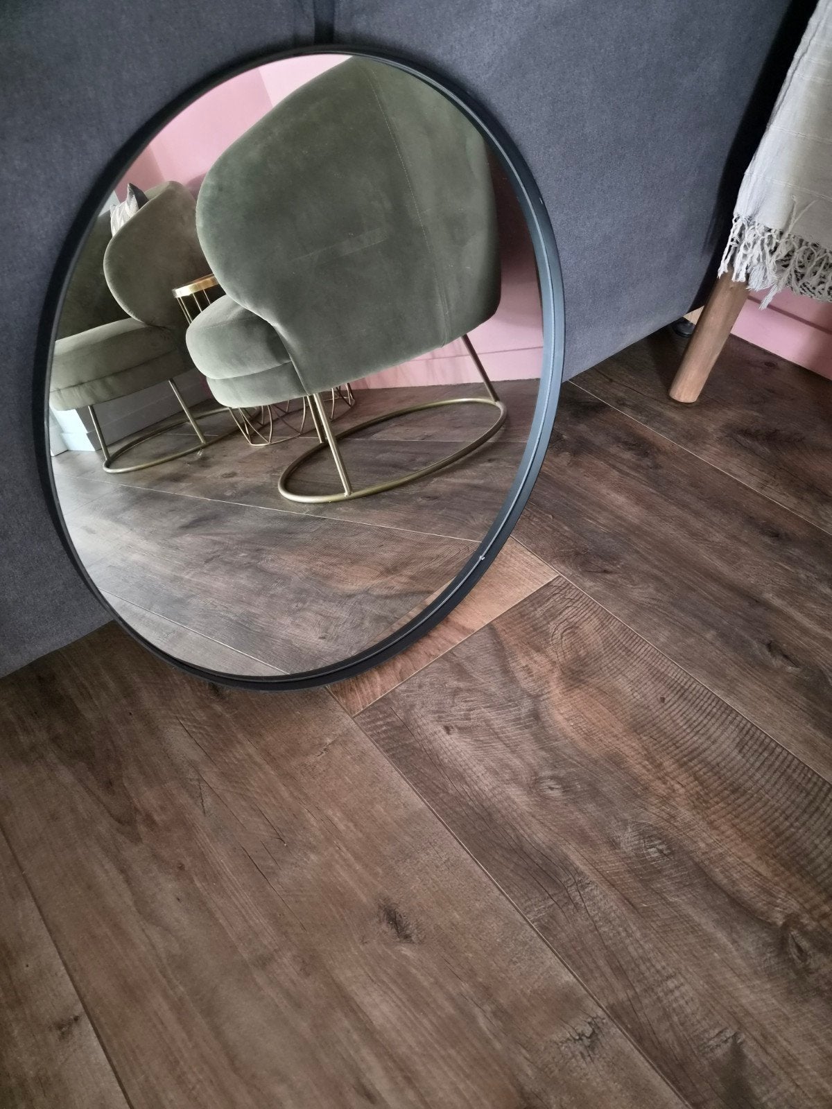 Nieuwe Zwarte Ronde Spiegel 70cm - Ophalen in Oss, Huis en Inrichting, Woonaccessoires | Spiegels, Ophalen, Rond, Nieuw, Minder dan 100 cm