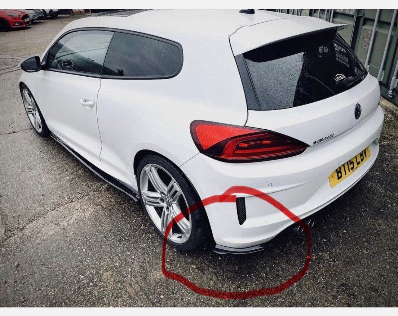 Volkswagen Scirocco R-Line R FL diffuser spats fins zwart, Ophalen of Verzenden, L, L, L