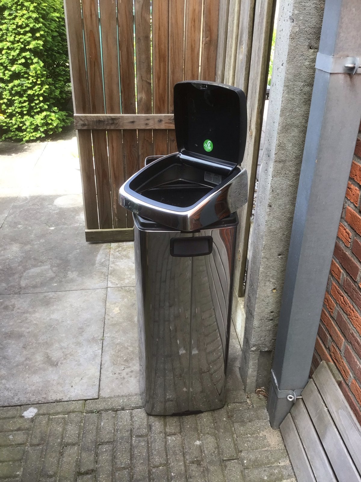 Brabantia Touch bin RVS Prullenbak, Ophalen, Zo goed als nieuw, Rvs, 75 cm of meer