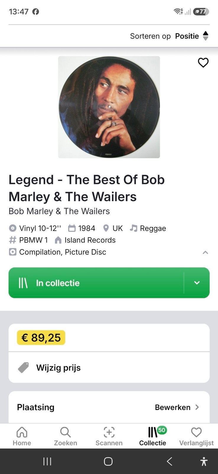 Bob Marley - Legend LP - Zo goed als nieuw, Ophalen