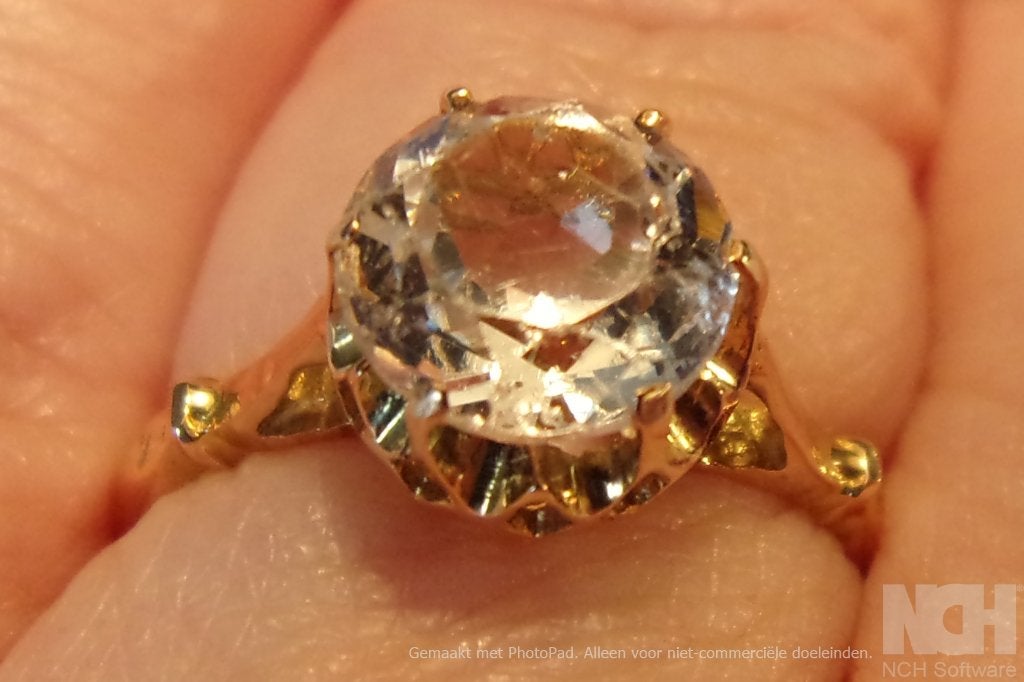Antieke 14 karaat gouden dames ring, Verzenden, Goud, Ring, Met edelsteen