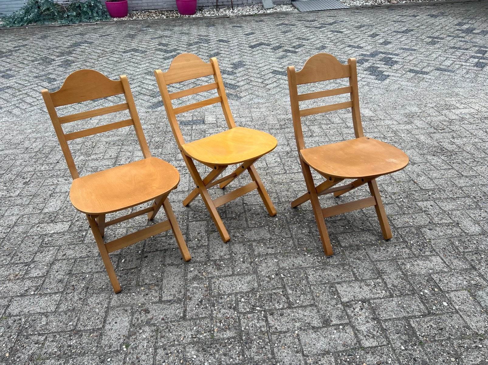 Klapstoelen, makkelijk op te bergen,Mancave terras,Serre, Drie, Hgv, Ophalen of Verzenden, Zo goed als nieuw