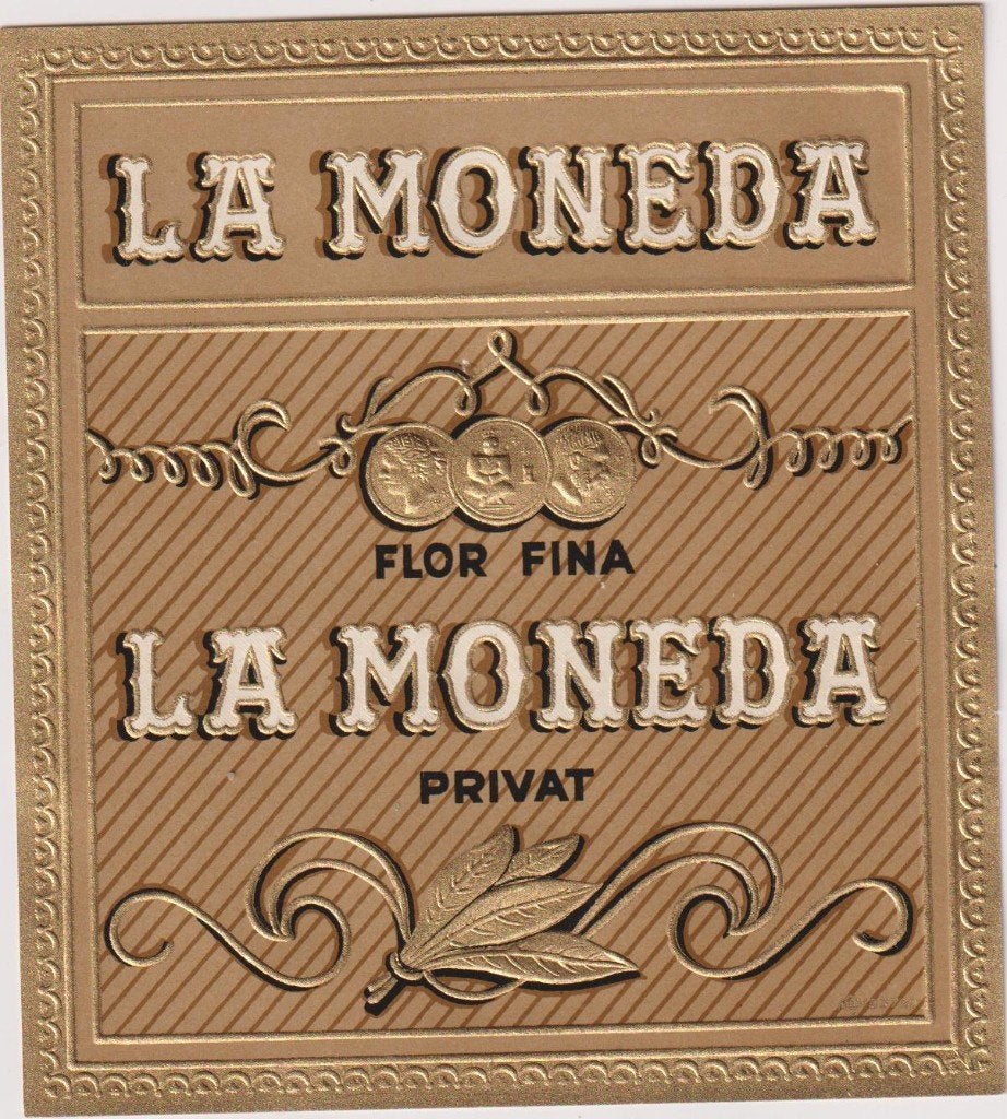 sigarenbanden - etiket - LA MONEDA, Ophalen of Verzenden, Zo goed als nieuw, Sigarenbandjes