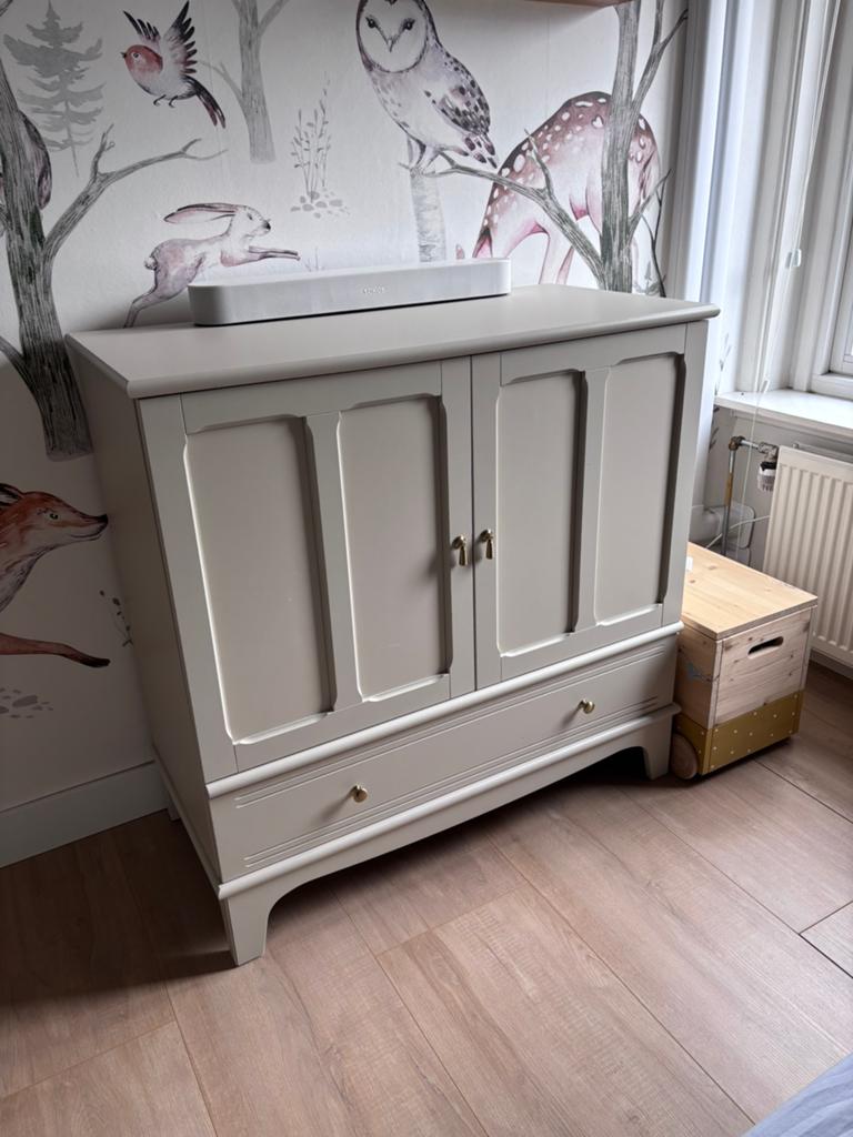 IKEA LOMMARP kast / dressoir / commode - beige - 102x101 cm, Ophalen, 100 tot 150 cm, Zo goed als nieuw, 25 tot 50 cm