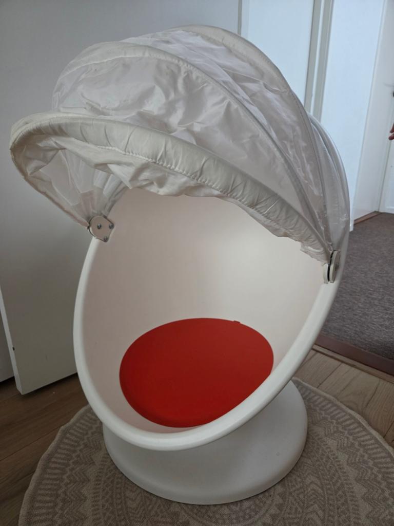 Ikea Ei Stoel Lömsk, Huis en Inrichting, Stoelen, Stof, Gebruikt, Wit, Ophalen of Verzenden