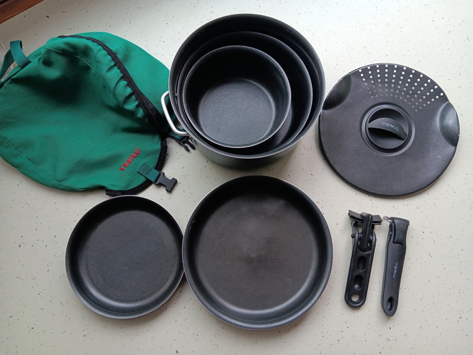 Tefal pannenset camping, Ophalen of Verzenden, Gebruikt