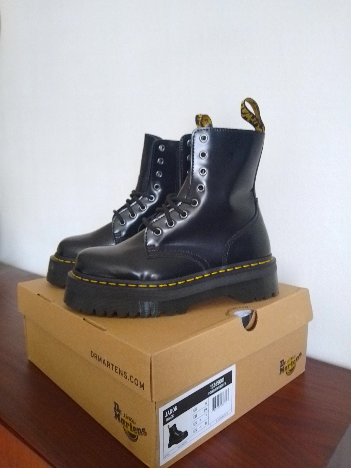 Dr. Martens Jadon III Smooth Leather Platform laarzen mt. 39, Zwart, Nieuw, Ophalen of Verzenden, Dr. Martens