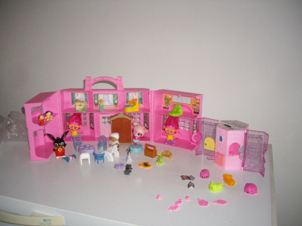 draagbaar poppenhuisje met torentje + acc, Ophalen, Zo goed als nieuw, Poppenhuis