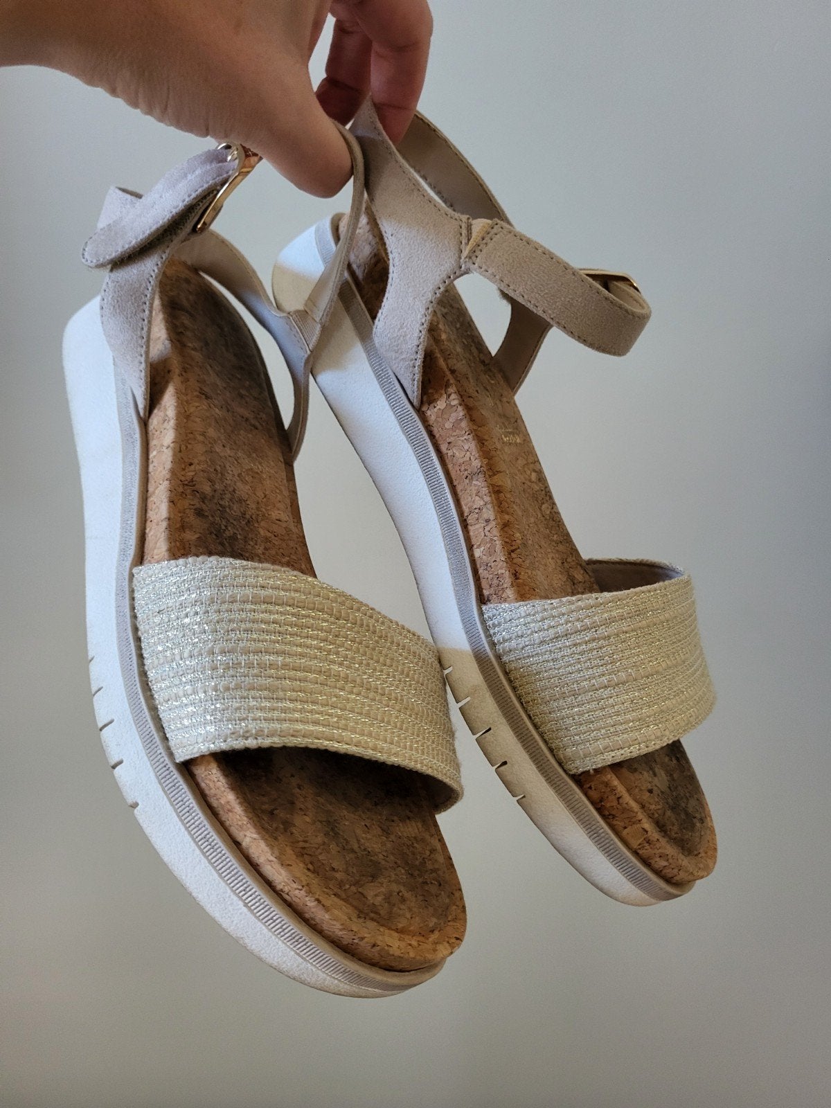 Tamaris sandalen maat 38 voor smalle voet, Tamaris, Beige, Gedragen, Sandalen of Muiltjes