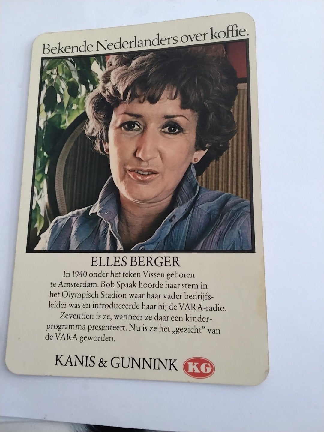 ELLES BERGER. BEKENDE NEDERLANDERS  OVER KOFFIE, Ophalen of Verzenden, 1940 tot 1960