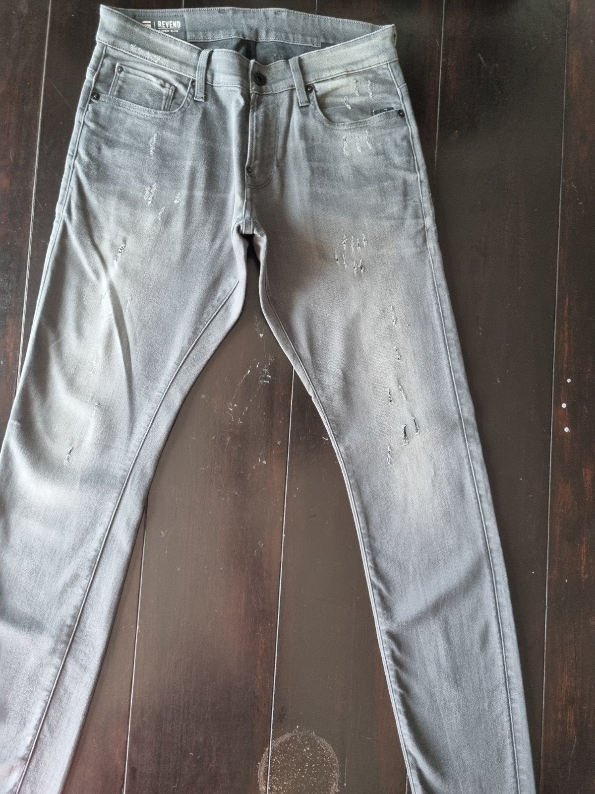 ZGAN GRIJZE G STAR RAW REVEND SUPERSLIM STRETCH DESTROY31/36, G-Star Raw, W32 (confectie 46) of kleiner, Ophalen of Verzenden