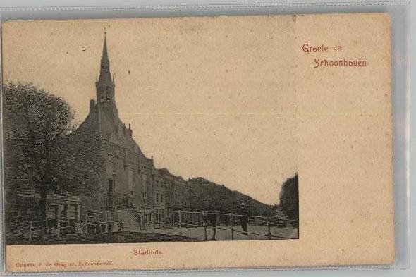 Schoonhoven Stadhuis uitg J. de Gruyter vóór 1906, Verzenden, Voor 1920, Ongelopen, Zuid-Holland