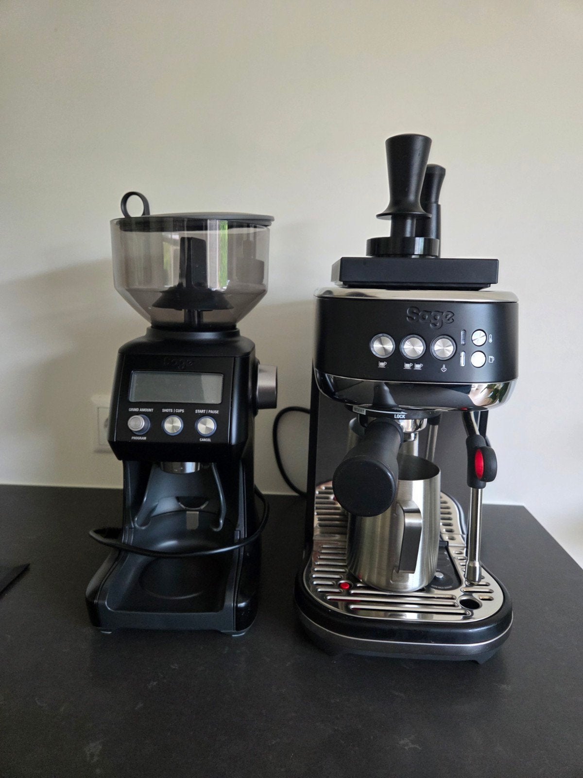 Sage Bambino plus & Smart Grinder Pro, Ophalen, Espresso apparaat, Koffiebonen, Zo goed als nieuw