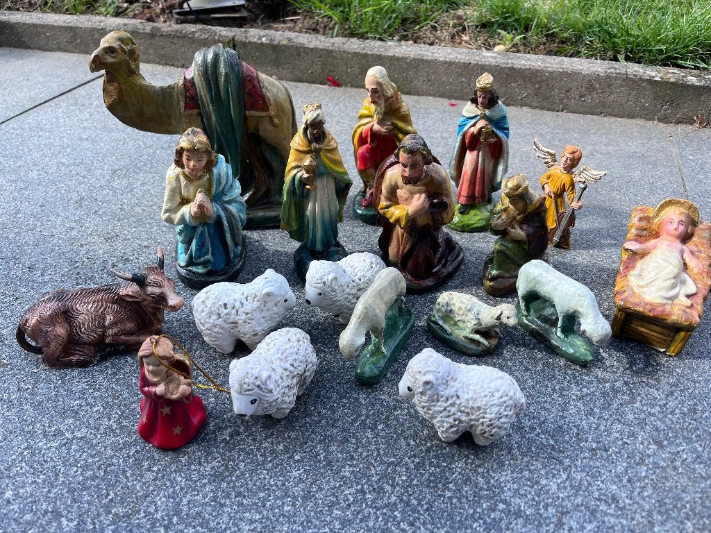 Kerst beelden stenen groep, Ophalen of Verzenden, Gebruikt