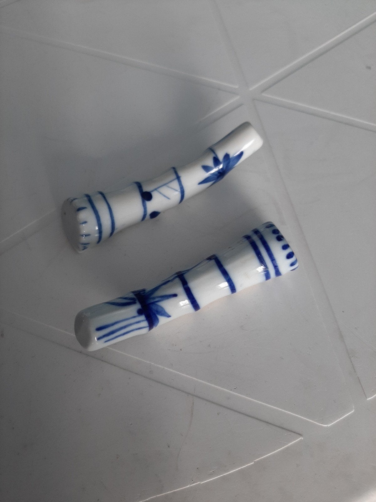 Set van 2 Japanse messenleggers - Blauw/Wit, Ophalen of Verzenden