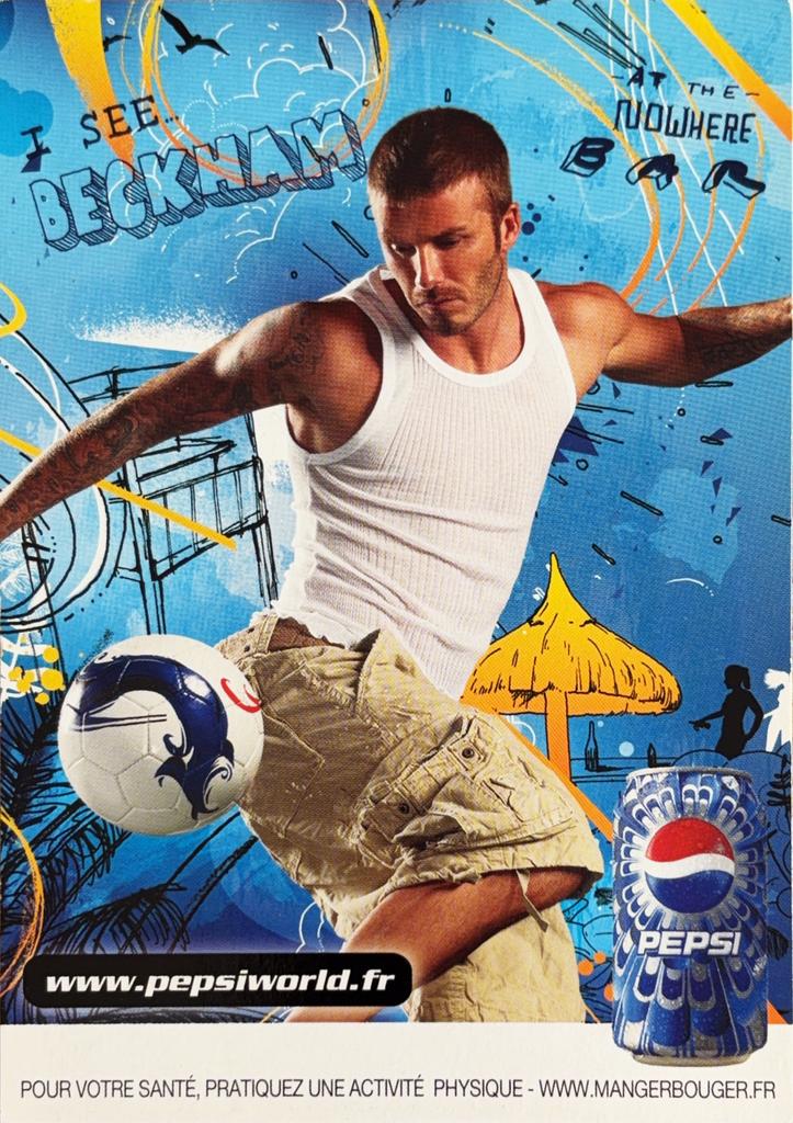 Spelerskaart David Beckham - Pepsi Cola reclame, Verzamelen, Verzenden, Zo goed als nieuw, Buitenlandse clubs, Spelerskaart