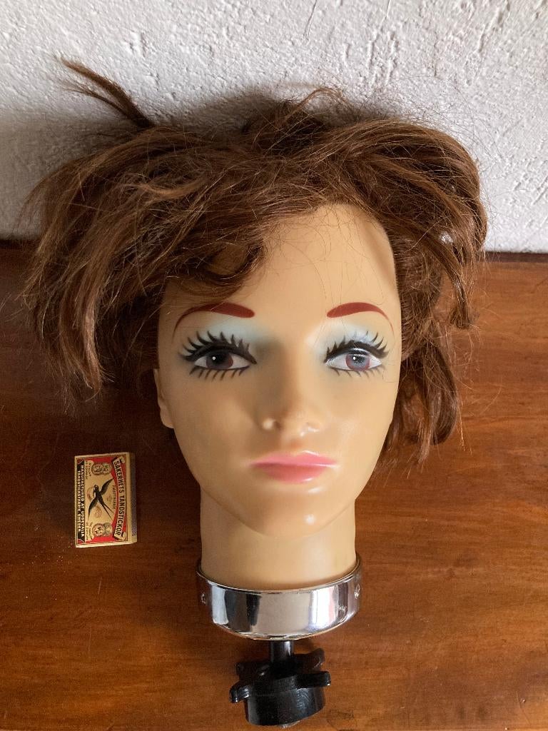 vintage sixties etalage poppenhoofd kappershoofd oefenhoofd, Ophalen of Verzenden, Gebruikt, Overige typen