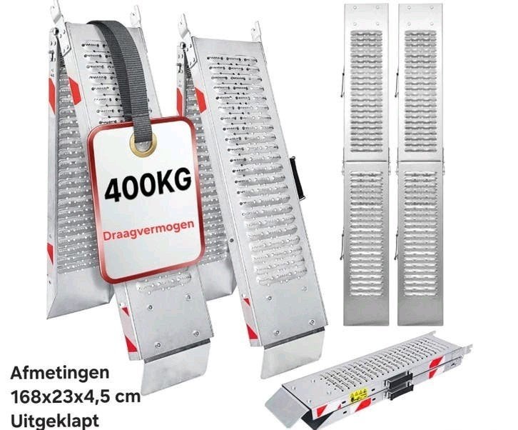 Set €95,- opvouwbare gegalvaniseerde oprijplaten 400kg, Ophalen of Verzenden