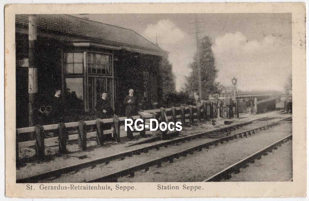 Ansichtkaart - Briefkaart Tram Station Seppe - RTM 1928, Verzamelen, Ophalen of Verzenden, 1920 tot 1940, Gelopen, Noord-Brabant