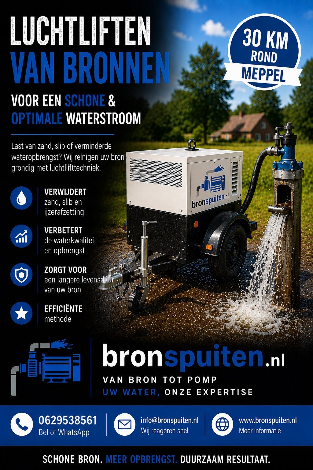 Waterbron zand grondwater puntstuk verstopt, Ophalen, Bronpomp, ., Accu