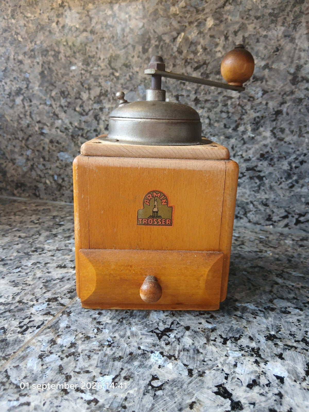 Vintage Armin Trosser Koffiemolen - Houten Handmolen, Ophalen of Verzenden