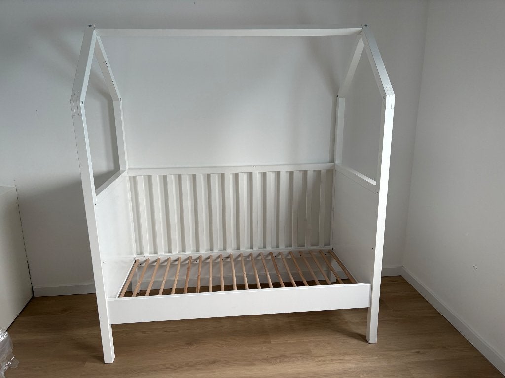 Bopita huisbed 70 x 140 ledikant, Ophalen, 70 tot 85 cm, 140 tot 160 cm, Zo goed als nieuw