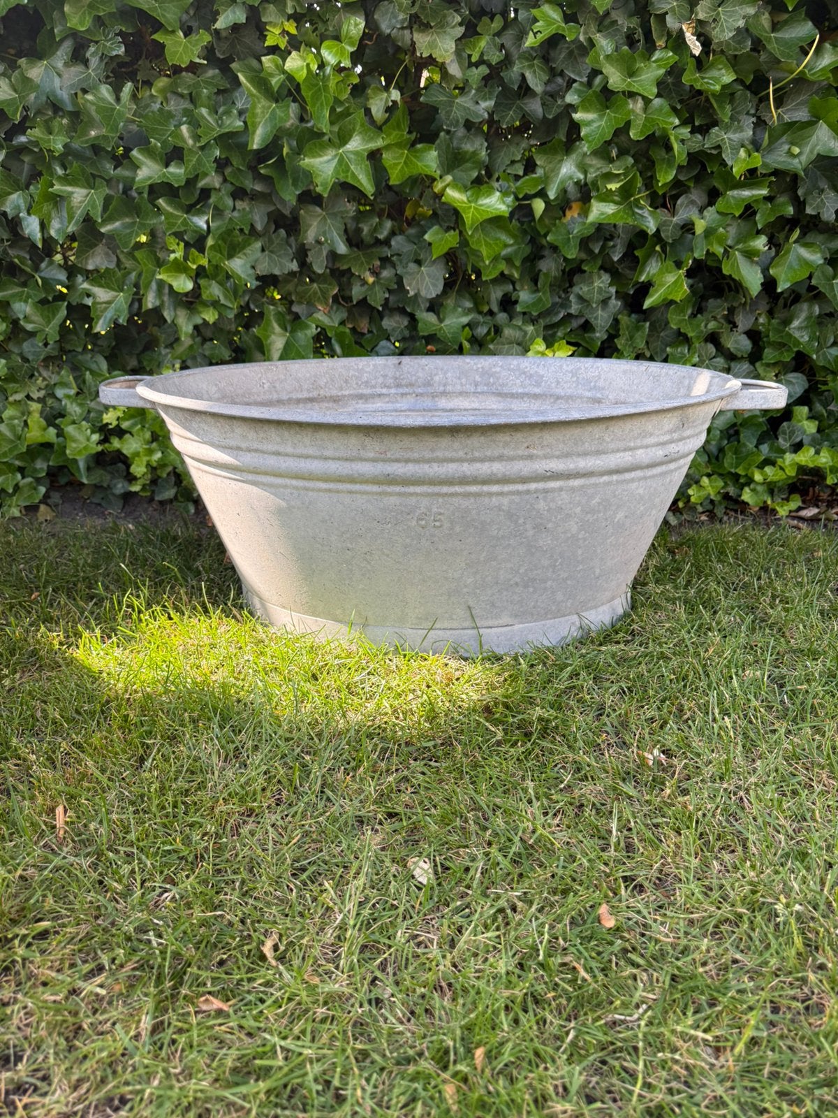 Antieke zinken teil, Ophalen, Gebruikt, Metaal, Tuin