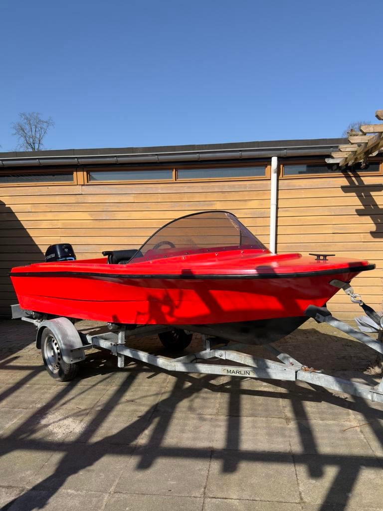 Boot-compleet! Met 15PK en kanteltrailer!, Ophalen, 15 pk, Zo goed als nieuw, Viertaktmotor