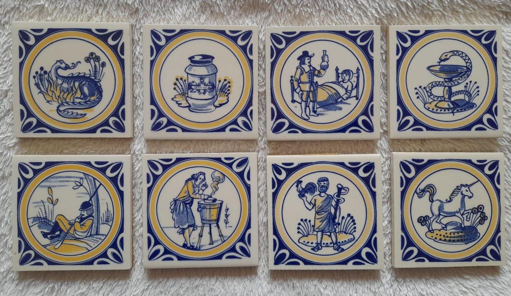 8 vintage Brocasef tegeltjes, Ophalen