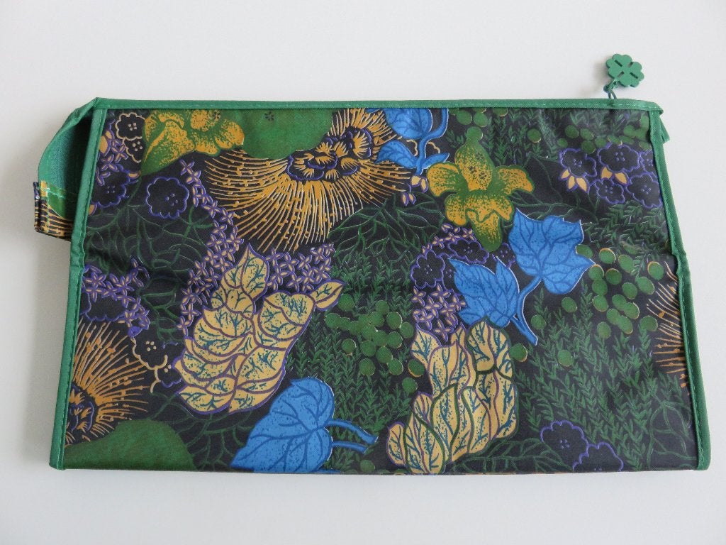 vintage paolo mancini toilettas groen botanisch, Ophalen of Verzenden, Zo goed als nieuw, Groen, Dame