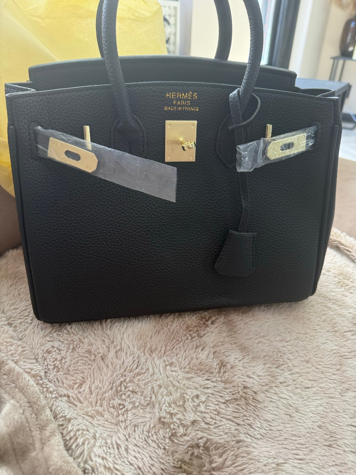 Hermès Birkin 30 stijl handtas - Zwart nieuw, Ophalen of Verzenden, Nieuw, Zwart, Handtas