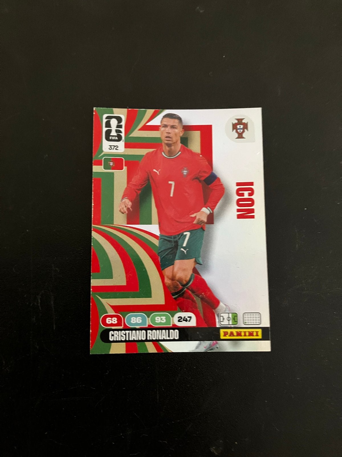 Cristiano Ronaldo Panini FIFA 372 Icon Kaart, Ophalen of Verzenden, Zo goed als nieuw, Buitenlandse clubs, Spelerskaart