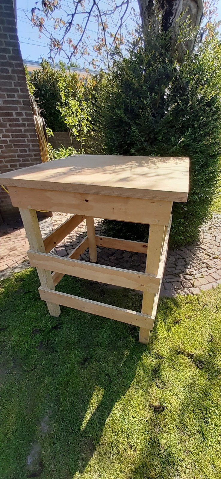 Houten hoge statafel - Ideaal voor werk of feestjes, Ophalen, Gebruikt